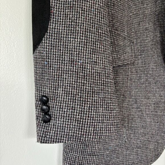Pendleton Blazer Men 42 Wool Tweed Houndstooth Elbow Patch Western Sport Coat - Picture 5 of 16